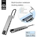 Pikkukuva 2 / 5: 8-in-1 Type-C - USB 3.0 -keskitin USB-C HDMI LAN RJ45 SD TF -sovitin Macbook-kannettavalle
