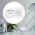 Miniatyrbilde 4 av 5: Fransk 2.1A USB Veggkontaktlader 16A Doble Stikkontakter Multiplugg
