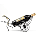 Miniatyrbillede 3 af 4: Vinflaskeholder Stand Rickshaw Dekor Display Bordplade Vinreol Enkelt Flaske Hjem Gave Køkken
