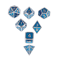 Miniatyrbillede 1 af 5: 7 stk. Multisidede Terninger Sæt D & D Polyhedriske Terninger Sæt Royal Blå Krom Terninger