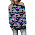 Miniatyrbillede 1 af 2: Kvinder Slouchy Shirts Halloween Græskar Langærmede Sweatshirts Pullover COLOR 8 4XL