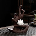Miniatyrbillede 3 af 5: Fortune Lotus Røgelse til Brænder Keramisk Retro Stil Backflow Lucky Røgelse fo