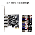 Miniatyrbillede 3 af 3: Pcie Usb 3.0 Kort 4 Porte Express Til Usb Udvidelseskort Kompatibelt Til Windows 10/8/7/xp