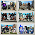 Miniatyrbillede 2 af 5: Skibidi Toilet Rektangulært pudebetræk Hot Game Blød Plys Sofa Bilpude Pude Talje Pudebetræk Hjem Dekorationsartikler Gave Skibidi Toilet-9