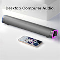 Miniatyrbillede 2 af 5: 4D Computer Højttaler Bar Stereo Lyd Subwoofer Bluetooth Højttaler til Laptop Notebook PC Musikafspiller (Sort)