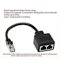 Miniatyrbillede 1 af 4: Netværks Splitter Adapter Kabel, 1 Rj45 Stik Til 2 Rj45 Jack Netværks Y Splitter Kabel Til Kategori 5e Ethernet, Kategori 6 Ethernet. (1 stk)