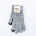 Miniatyrbillede 3 af 4: Kvinder strikkede vinterhandsker Cashmere strikkede kvinder Mænd Efterår Vinter Varme Tykke Handsker Screen Ski Handsker White