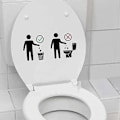 Pikkukuva 4 / 5: WC-istuimen tarra, jossa on lainauksia, varoitustekstejä, irrotettavia vedenpitäviä tarroja kylpyhuoneen WC-istuimen sisustukseen (musta)