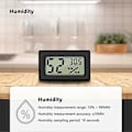 Miniatyrbillede 4 af 5: Digitalt Temperatur Fugtigheds Meter Termometer Mini Digitalt Termometer Hygrometer og Fugtighedsmåler Sort (6 Pak - Firkantet)