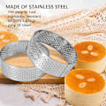 Miniatyrbilde 4 av 5: 5 stk. 6 cm sirkulær tertering dessert rustfritt stål perforering fruktpai quiche kake mousse form Ki