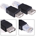 Pikkukuva 4 / 5: Ethernet-USB-sovitin, 2 kpl USB-Ethernet-sovitin, RJ45 Ethernet-uros-USB-naarasmuunnin