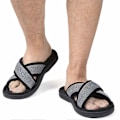 Miniatyrbillede 4 af 5: Nye modeller Herre Luksus Åben Tå Sandaler - Komfortabel Justerbar Rem, Premium Memory Foam, Ultra-Åndbar & Fjervægt - Perfekt til Indendørs Re