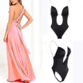 Miniatyrbilde 3 av 4: Tflycq Deep V-bodysuit for kvinner Thong Bottom Ryggløs sømløs U-dykk bodysuit Black S