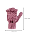Miniatyrbillede 3 af 3: Dame Vinter Varme Uld Strikkede Konvertible Fingerløse Handsker Med Vanteovertræk (Pink)