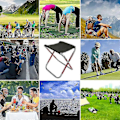Miniatyrbilde 5 av 5: Camping Folding Stool Mini Utendørs Sammenleggbar Slakkstol Sete