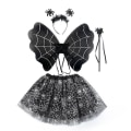 Miniatyrbilde 1 av 5: Jenter Lilla flaggermus Fancy Dress Up Edderkoppnett Heks Barn Edderkoppsett Halloween kostyme A