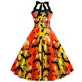 Miniatyrbillede 2 af 3: Halloween Kvinder Sommer Slanke ærmeløse A-line Flare Solkjoler COLOR 7 L