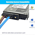 Pikkukuva 3 / 5: Desktop SATA - SAS -sovitinmuunnin 6 Gbps SATA (7&15) 22-nastainen uros - SAS 29-nastainen laajennuskortti 2:lle.