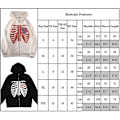 Miniatyrbillede 4 af 4: Kvinder Mode Skeleton Hætte lynlås Sweatshirt Jakke Frakke Toppe White M