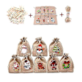 Miniatyrbild 5 av 5: Julklappspåsar 14 cm Jutesäckar med dragsko för godis kakor presenter julklappsförpackning