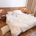 Pikkukuva 5 / 5: Erittäin pehmeä fleecepeitto 80*120cm pitkäkarvainen ylellinen lämmin sohva- ja sänkypeitto (kermanvalkoinen)