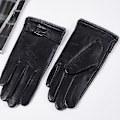 Miniatyrbillede 5 af 5: Evago Winter Warm Plys mænd og kvinders ægte lammeskindshandsker Fuld Palm Touchscreen C FOR MEN XL