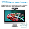 Miniatyrbillede 3 af 5: Webcam 1080p, Webkamera med mikrofon til PC, USB-webkamera til computer, 2 megapixel, 1920x1080 opløsning, FHD CMOS-sensor