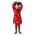 Miniatyrbild 2 av 3: Tomtetjejer Juldräkt Jul Barn Jultomte Kostym Kläder Festklänning Set För Barn Nyår Jultomte Set style 1 4T(110)