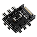 Miniatyrbillede 2 af 5: 1 til 8 Pin Fan Hub Sata Pwm Molex Splitter Pc Mining Kabel 12V 4-Pin/Sata Adapter Todelt Sæt til Sata og 4Pin