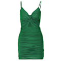 Miniatyrbilde 1 av 5: Spaghettistropp Kjoler For Kvinner Bodycon Kjole Wrap Midriff Cutout Kjole Kvinner HollowOut V-hals Rynket Wrap Kjole Grønn XL