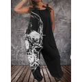 Miniatyrbillede 1 af 2: Halloween Bat Pumpkin Ghost Cute Print Dame Jumpsuits Rompers Overalls One Piece Linen Casual Jumpsuits til kvinder style 11 S