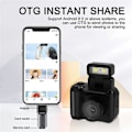 Pikkukuva 4 / 5: Mini SLR -tyylinen kamera Cmos salamavalolla ja latauksella, musta