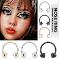 Miniatyrbillede 3 af 5: Ringe i Rustfrit Stål til Septum, Næse, Hjerte, Stjerne, Stud, Ørestikker, Loop Piercings