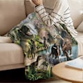 Miniatyrbild 3 av 5: Flanell Fleece Filt för Soffa Säng Vulkan Dinosaurie Samling Mjuk Mysig Lättviktig Sängfilt för Barn/Vuxna/Flickor/Pojkar 150x200cm Dinosaurie2al
