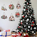 Miniatyrbild 2 av 5: 6 st Jul Diamantmålning Hängande Skylt Set 5D Tomte Snögubbe Diamantkonst Set för Vuxna DIY Konst Hänge Ornament Kit Akryl Julgran W