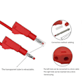 Miniatyrbillede 2 af 5: 2 stk. Multimeter Testledninger Kabel Jumperledning Sikkerhed 4 mm Bananstik Udtrækkeligt Testværktøj Re