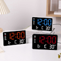 Miniatyrbild 2 av 5: 10,5 tum LED-klocka Stor Display Flera Färgalternativ Datum, Temperatur och Alarmfunktion för Studenter och Professionella
