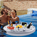 Miniatyrbild 5 av 5: 2023 - Uppblåsbar Dryckeshållare, 8 Hål Flytande Poolbar, Dryckesmugghållare Fruktsallad Buffé Pool Vuxen (ShiKai)