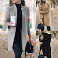 Pikkukuva 4 / 4: Naisten talvinen business-takki pystykauluksella, puolipitkä, slim fit, pitkä fleece-takki