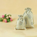 Miniatyrbillede 3 af 4: Natur Jute Poser Pakke med 20 Bomuldsposer 9 cm x 12 cm Linned Smykkeposerleaf