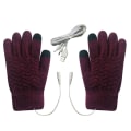Miniatyrbilde 1 av 4: Usb-oppvarmede hansker Elektrisk oppvarmede votter Dame Vintervarm Dobbeltsidig oppvarming Helhender Usb-oppladbare hansker Purple