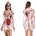 Pikkukuva 4 / 5: Naisten halloween-asu Skeleton-mekko, pitkähihainen, joustava, lyhyt minimekko style 3 XXL