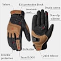Miniatyrbillede 4 af 5: Motowolf Sommer Mesh Åndbare Brune Motorcykelhandsker Herre Retro Bikerhandsker Touch Screen Motorcykeltilbehør