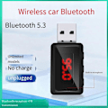 Miniatyrbillede 4 af 5: Bil Bluetooth 5.3 FM-sender USB Trådløs Lydadapter Håndfri Opkald med MIC HIFI Stereo