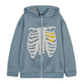 Miniatyrbillede 1 af 4: Kvinder Mode Skeleton Hætte lynlås Sweatshirt Jakke Frakke Toppe Blue M