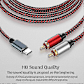 Miniatyrbillede 2 af 5: USB Type C til 2 RCA Lydkabel Type-C RCA Kabel, (1m/3ft)