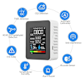 Miniatyrbillede 5 af 5: Bærbar Luftkvalitetsmåler Indendørs CO2 Detektor 5 i 1 Formaldehyd HCHO TVOC Tester LCD Temperatur