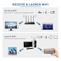 Miniatyrbilde 3 av 5: 1300 Mbps Lang rekkevidde USB WiFi-adapter for PC, stasjonær PC, bærbar PC, USB trådløs adapter dobbeltbånd 2,4 GHz 5