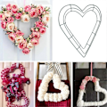 Miniatyrbilde 4 av 5: 3-pakning Hjerte Metallkrans 30 cm Hjerteformet Trådkransramme for Hjem Bryllup Valentinsdag DIY