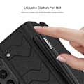 Miniatyrbilde 2 av 5: Lærdeksel til Z Fold 5 med S Pen-holder + Skjermbeskytter, Hengselbeskyttelsesdeksel Fold 5 5G Dekselstativ